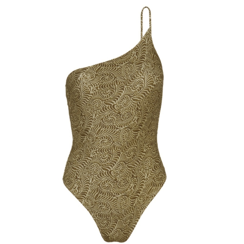 Vix NWT Ana Ortiz Green One Piece Adjustable One Shoulder SwimSuit Sz S - Picture 3 of 15